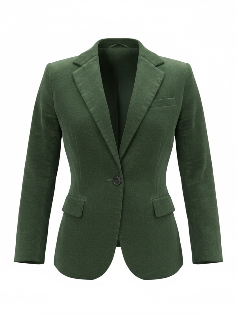Zara Green Velvet Blazer Women’s Size Small Tailored Jacket